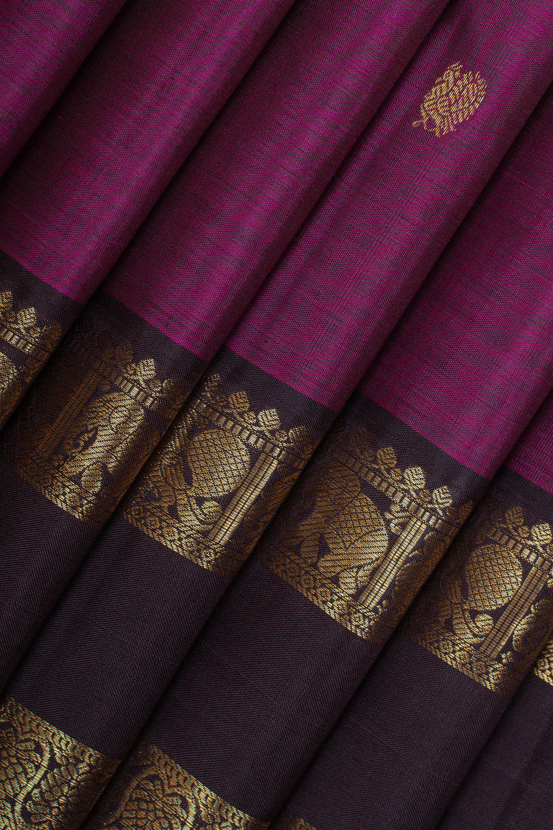 Purple and jamun rettai pettu pure kanchipuram silk saree