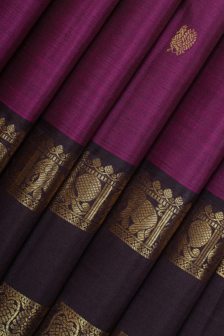 Purple and jamun rettai pettu pure kanchipuram silk saree