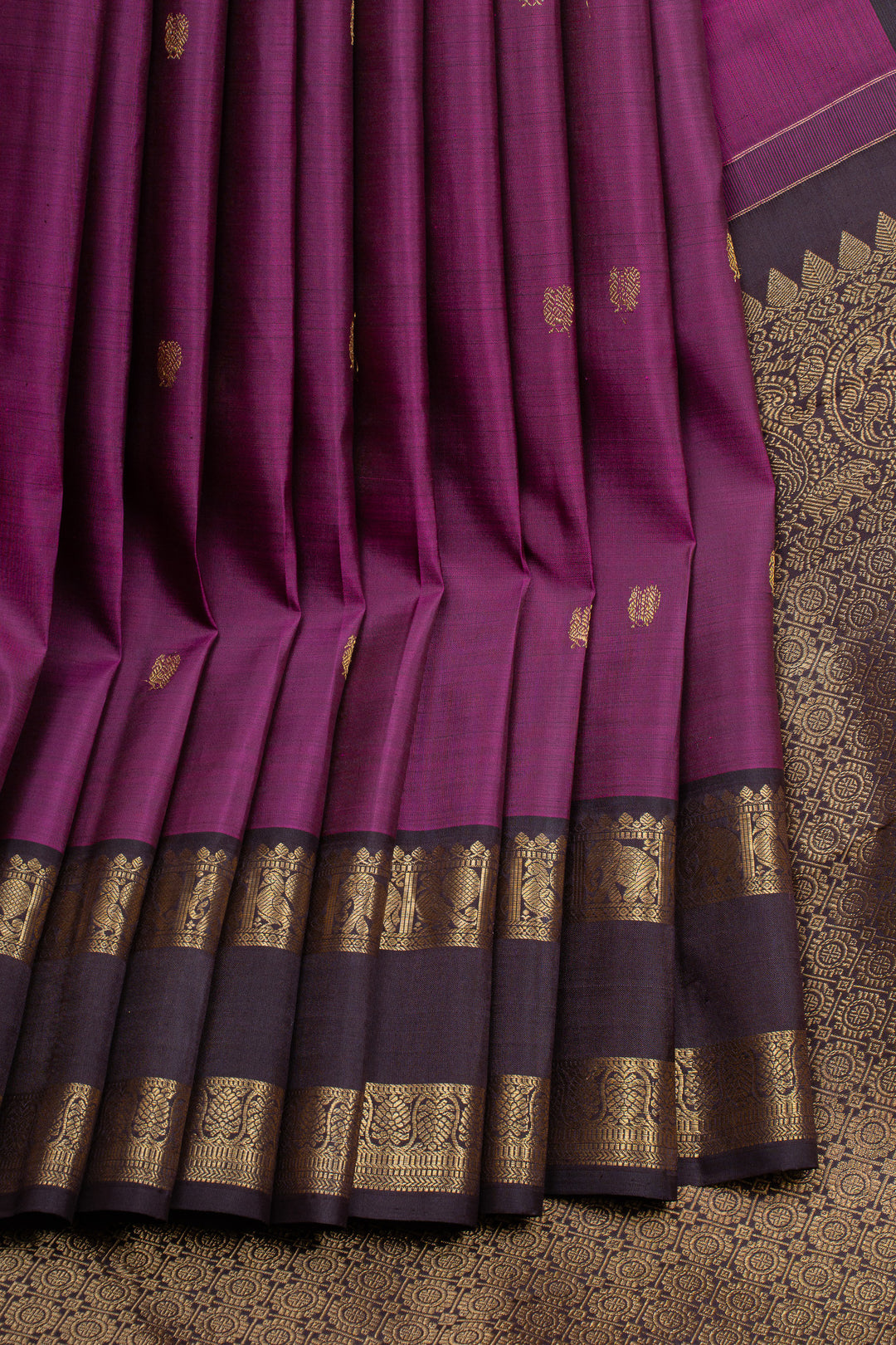 Purple and jamun rettai pettu pure kanchipuram silk saree