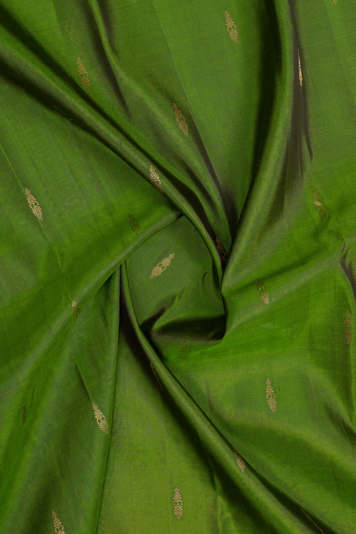 Bottle green traditional pure kanchipuram silk saree