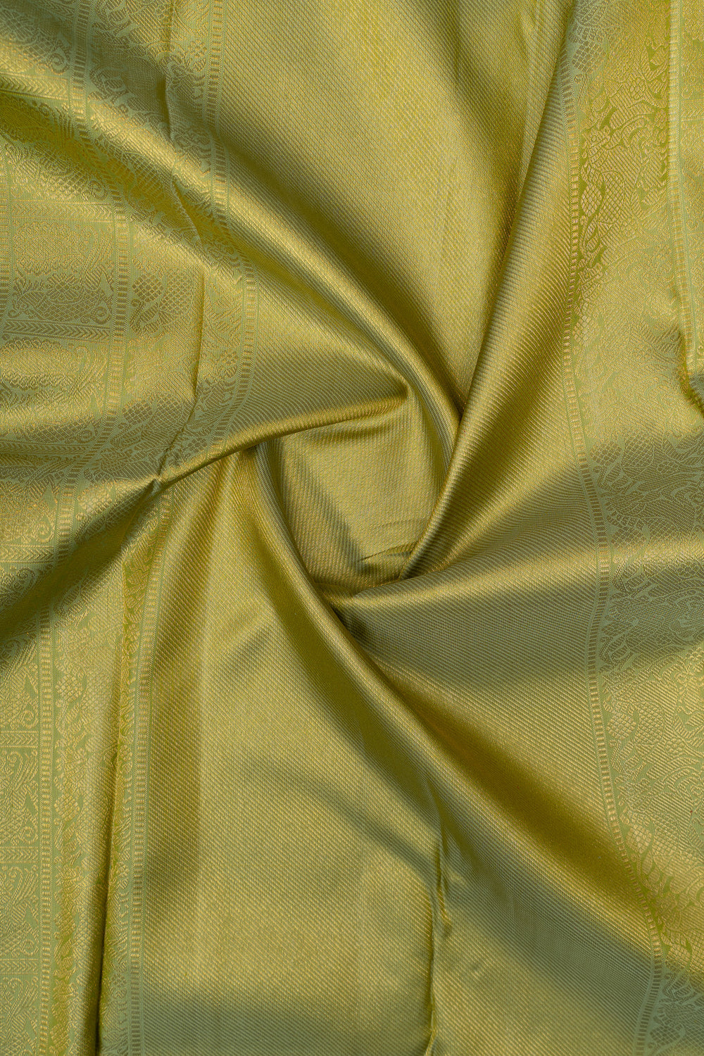 Pastel green brocade pure kanchipuram silk saree