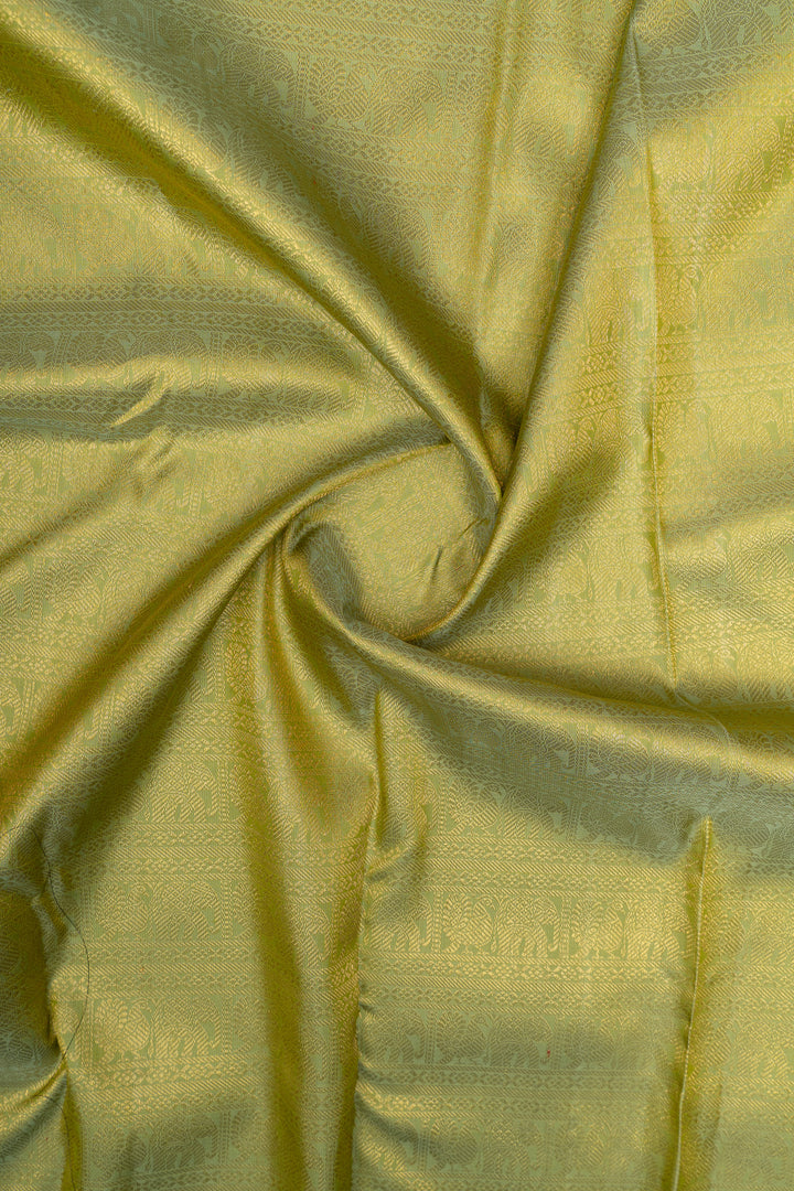 Pastel green brocade pure kanchipuram silk saree