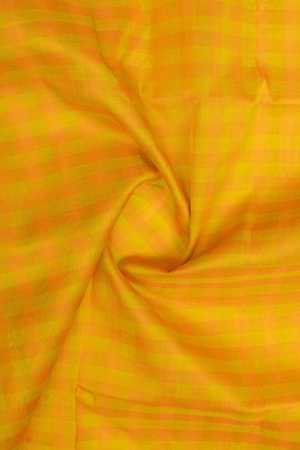 Yellow and jamun checks pure silk cotton saree