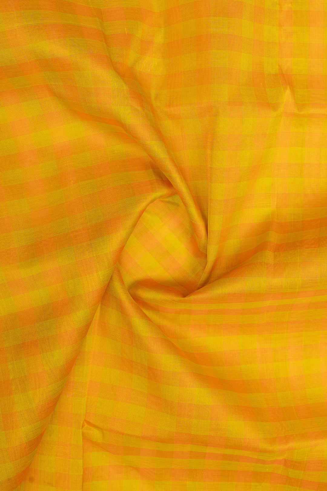 Yellow and jamun checks pure silk cotton saree