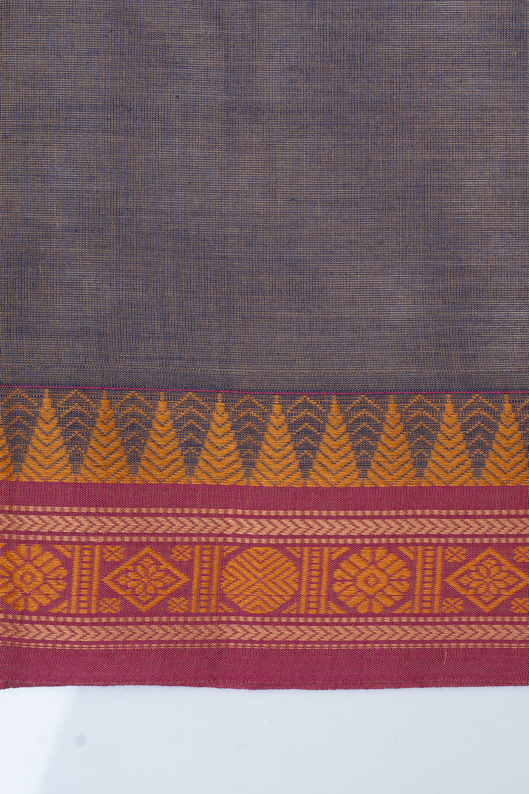 Grey traditional pure cotton saree