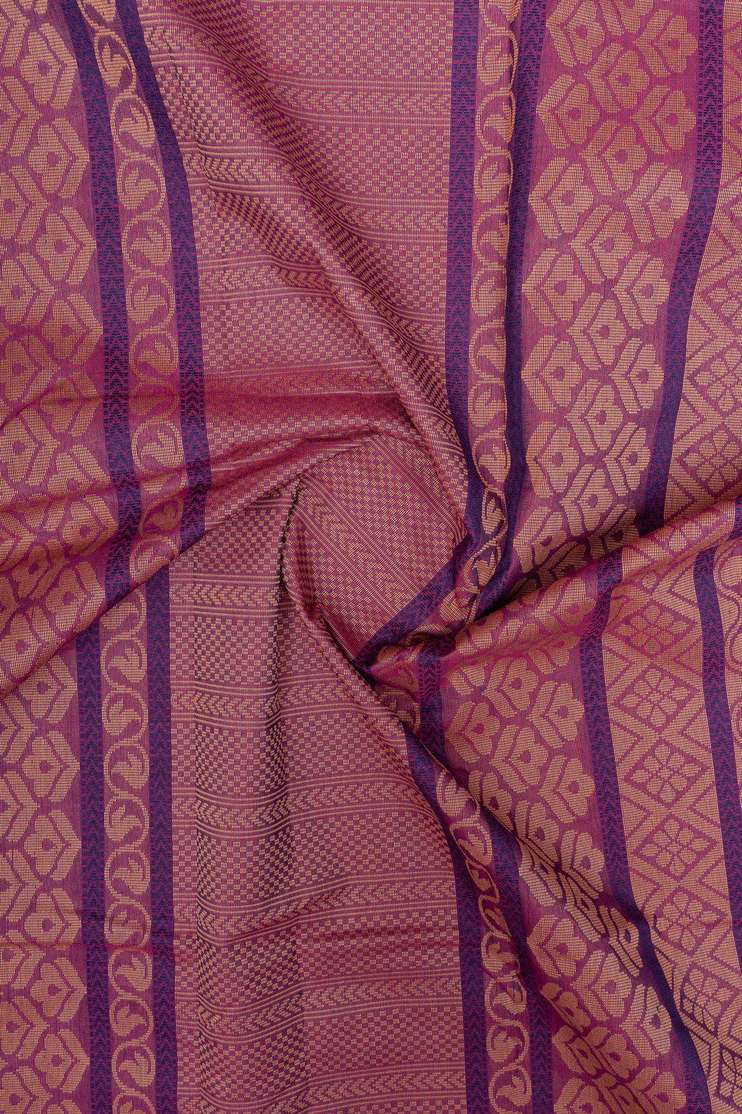 Purple traditional pure cotton saree