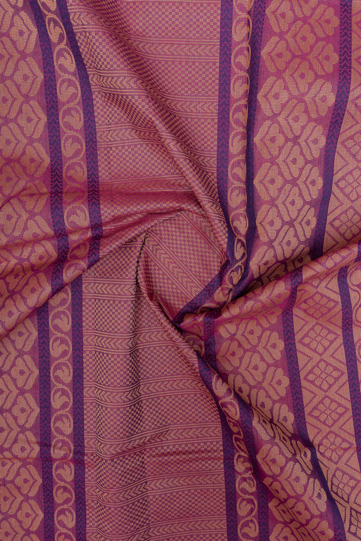 Purple traditional pure cotton saree