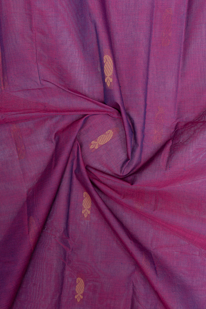 Purple traditional pure cotton saree