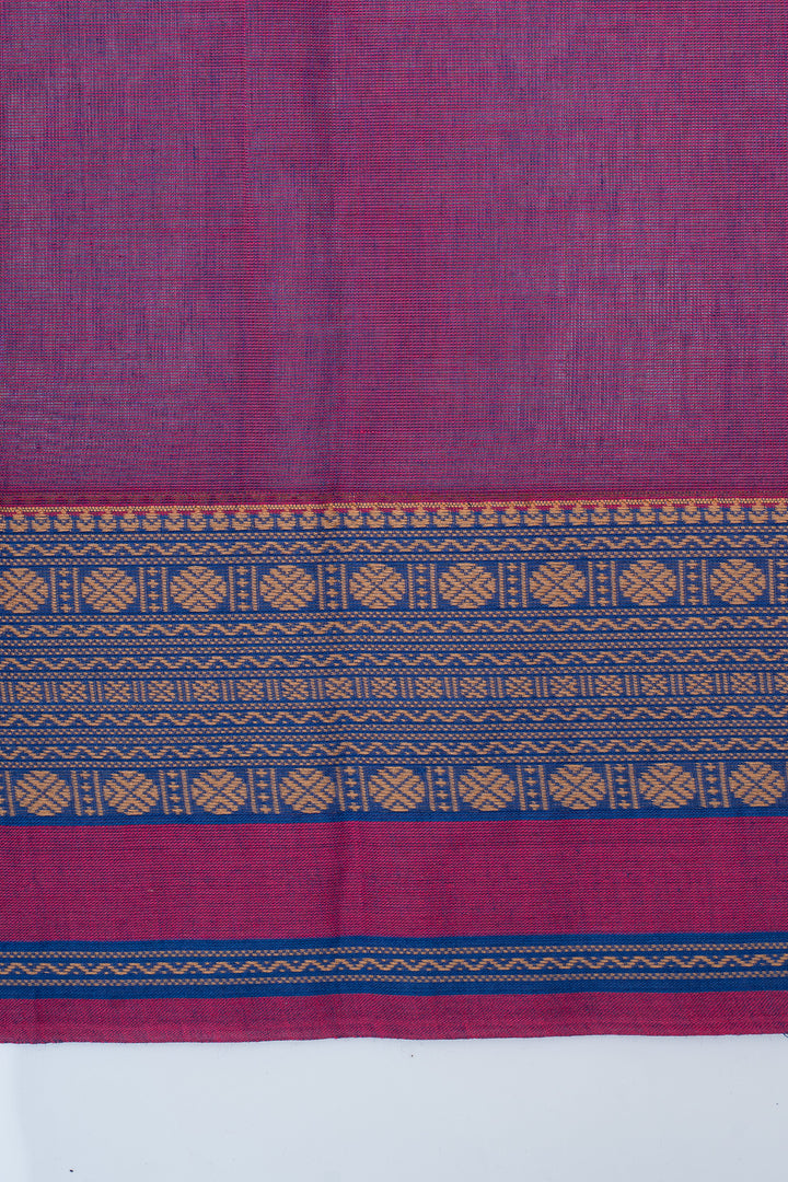 Purple traditional pure cotton saree