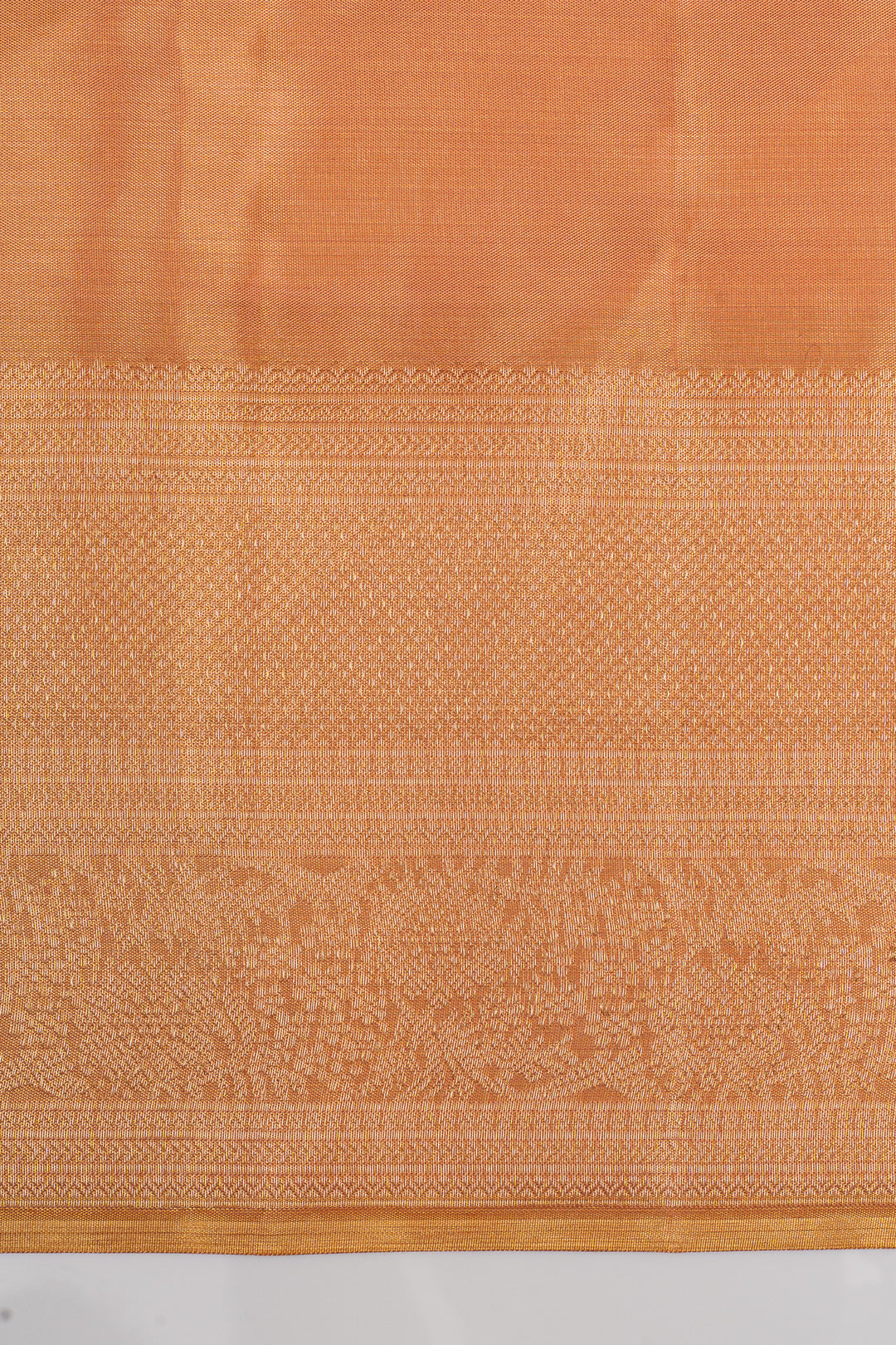 Peach tissue brocade pure kanchipuram silk saree