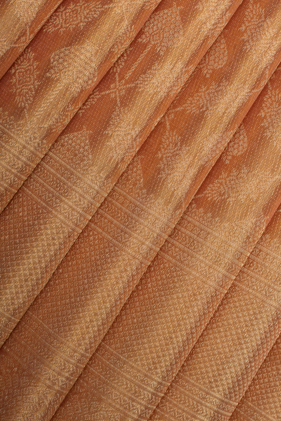 Peach tissue brocade pure kanchipuram silk saree