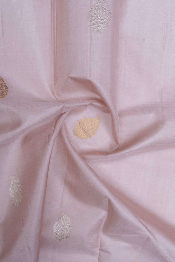 Lilac meenakari pure kanchipuram silk saree