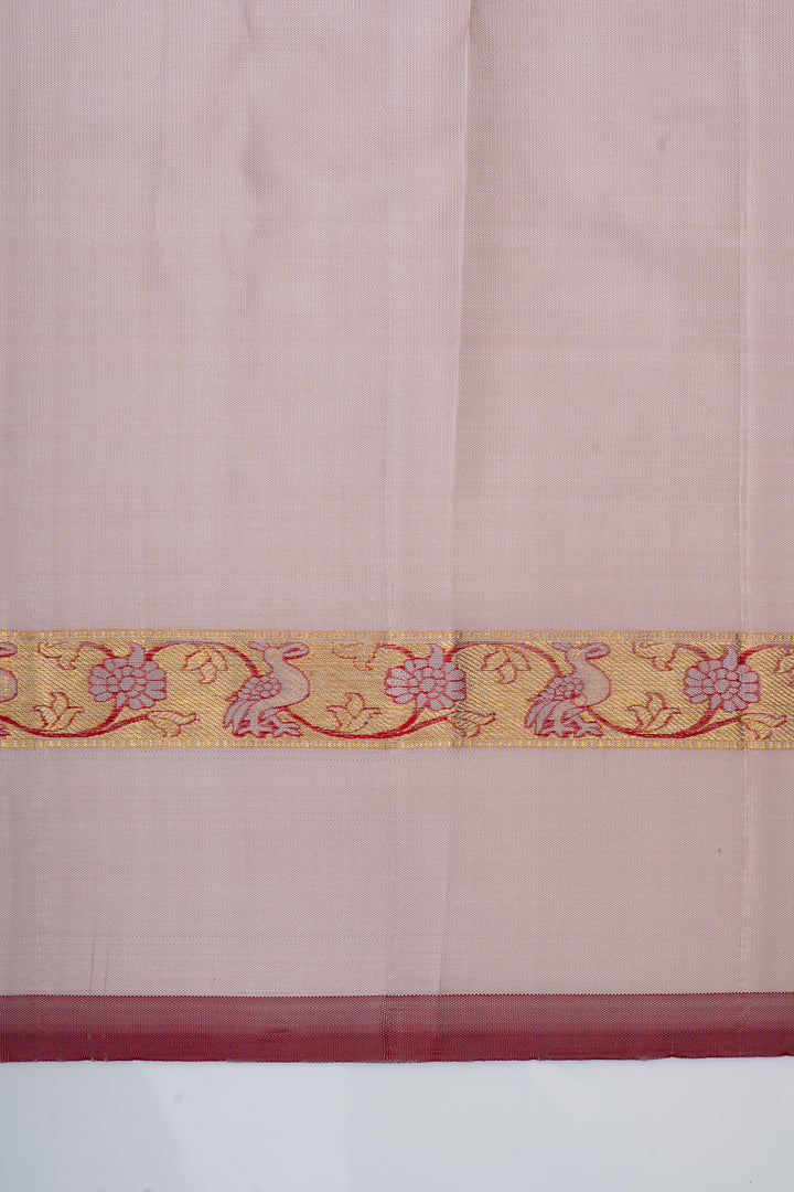 Lilac meenakari pure kanchipuram silk saree