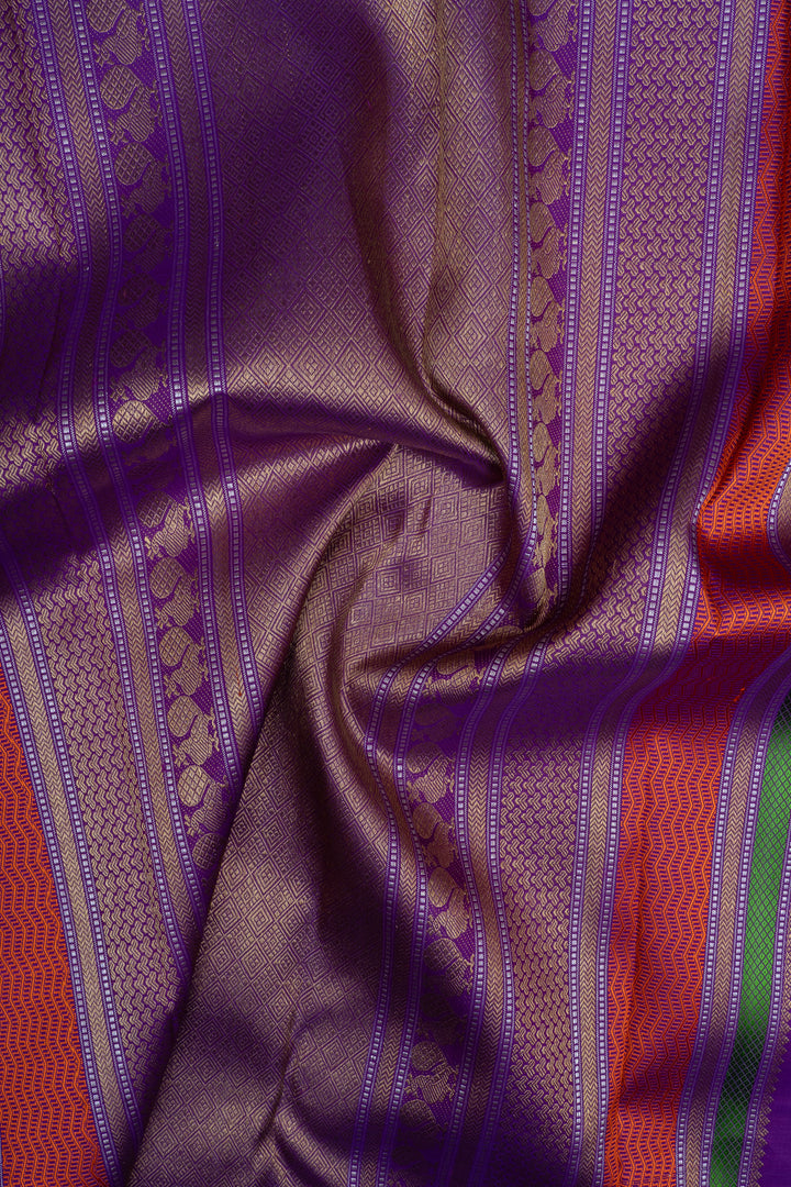 Purple thread brocade pure kanchipuram silk saree