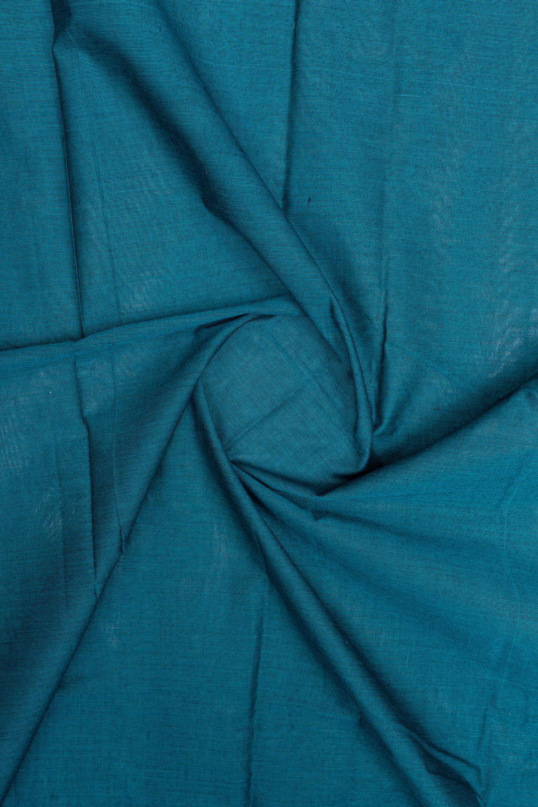 Peacock blue traditional pure cotton saree