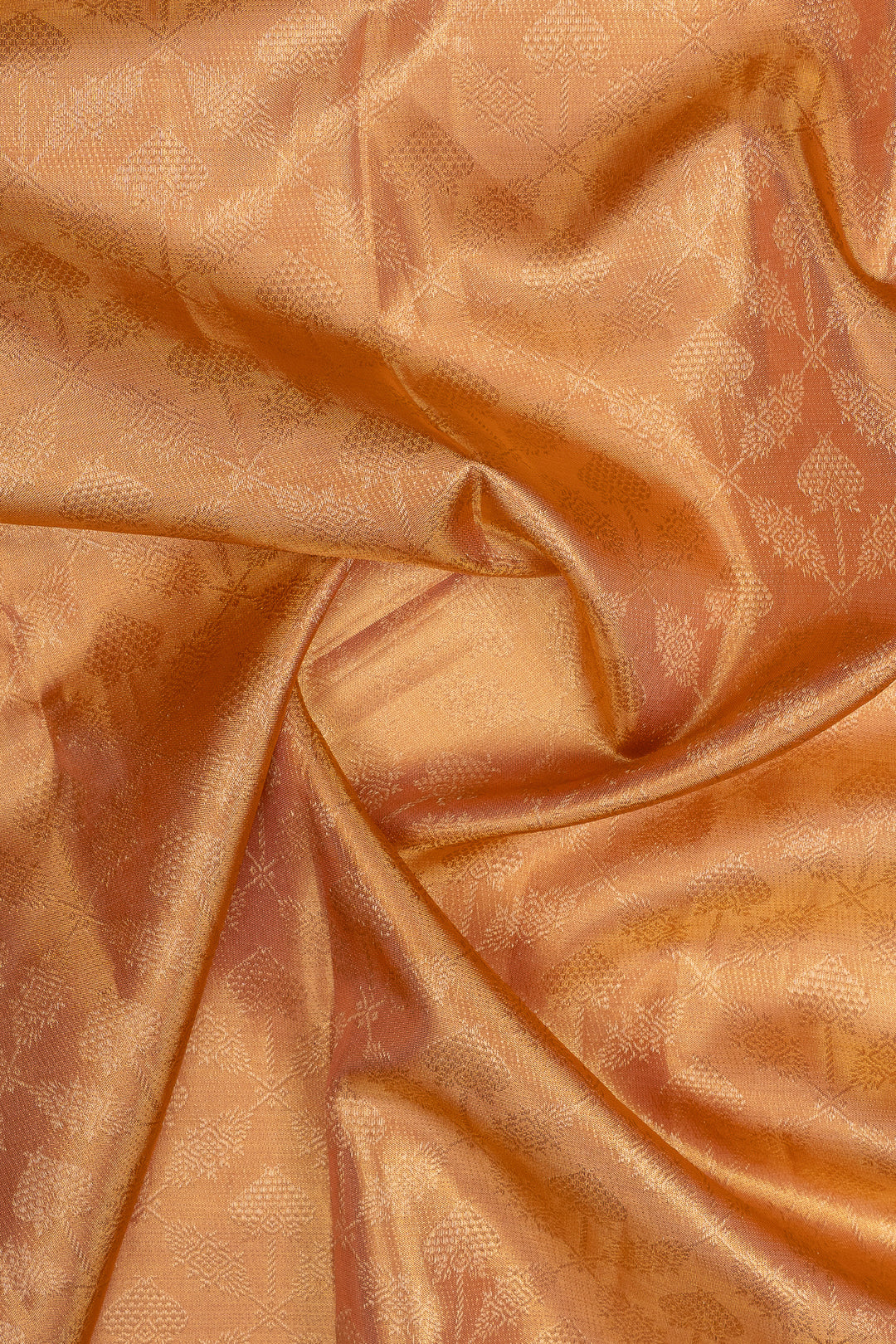 Peach tissue brocade pure kanchipuram silk saree
