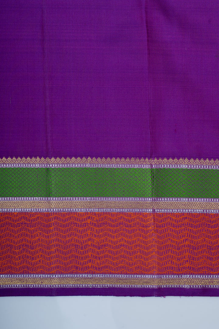 Purple thread brocade pure kanchipuram silk saree