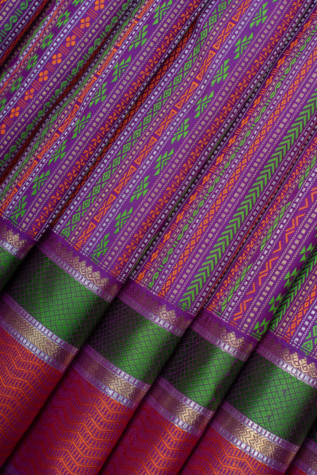 Purple thread brocade pure kanchipuram silk saree