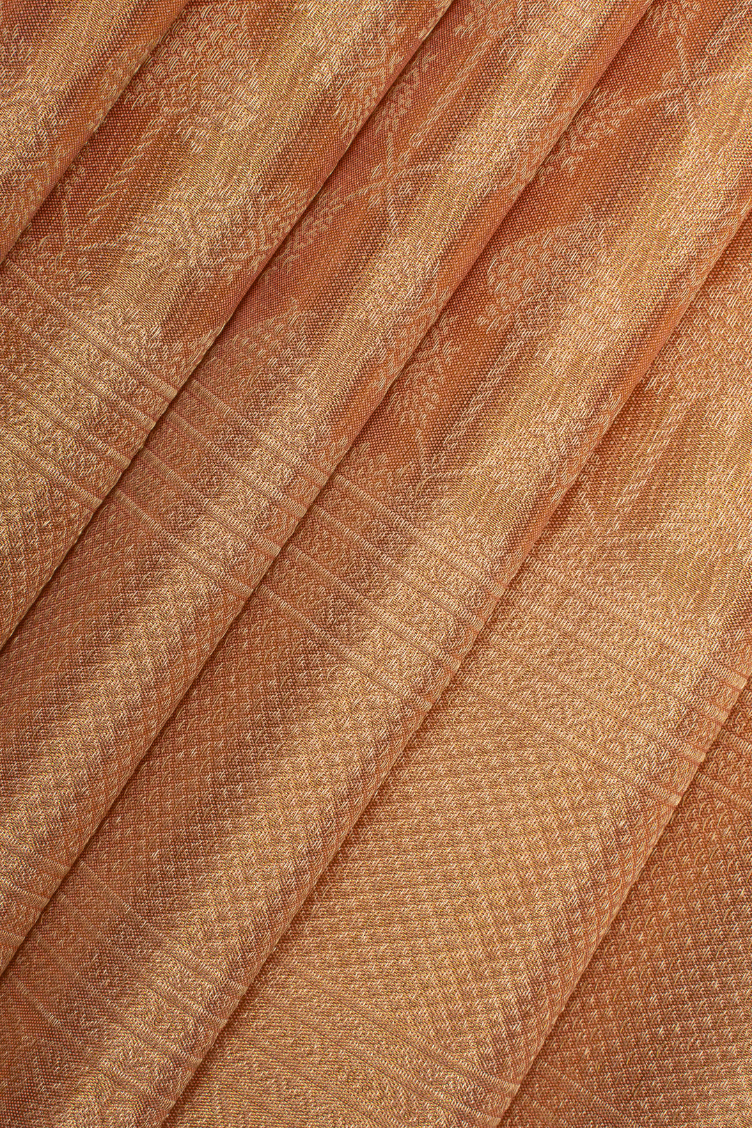 Peach tissue brocade pure kanchipuram silk saree