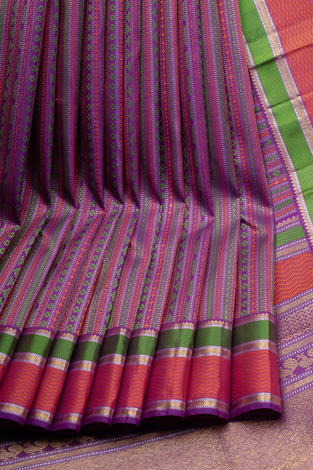 Purple thread brocade pure kanchipuram silk saree