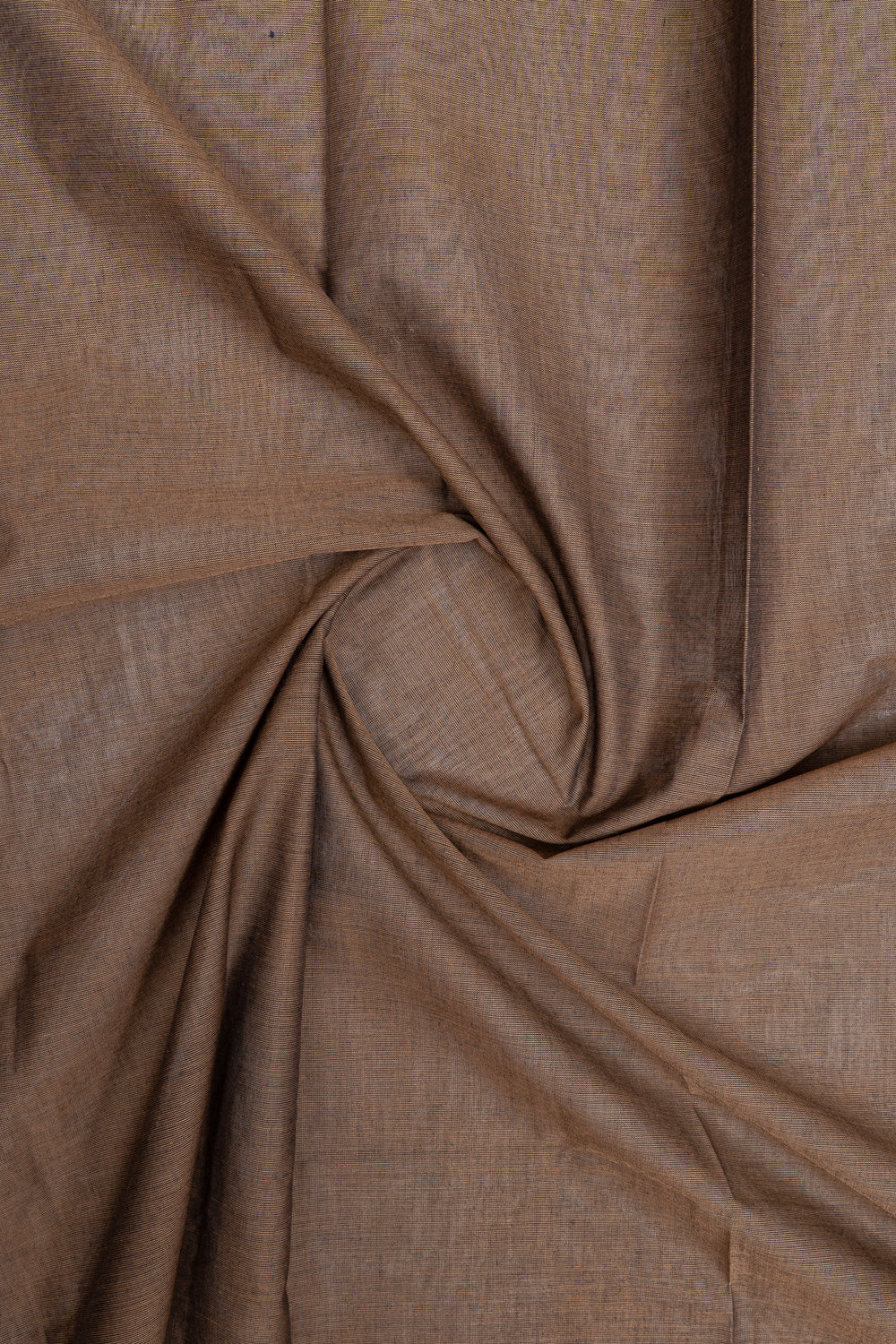 Dark beige small border pure cotton saree