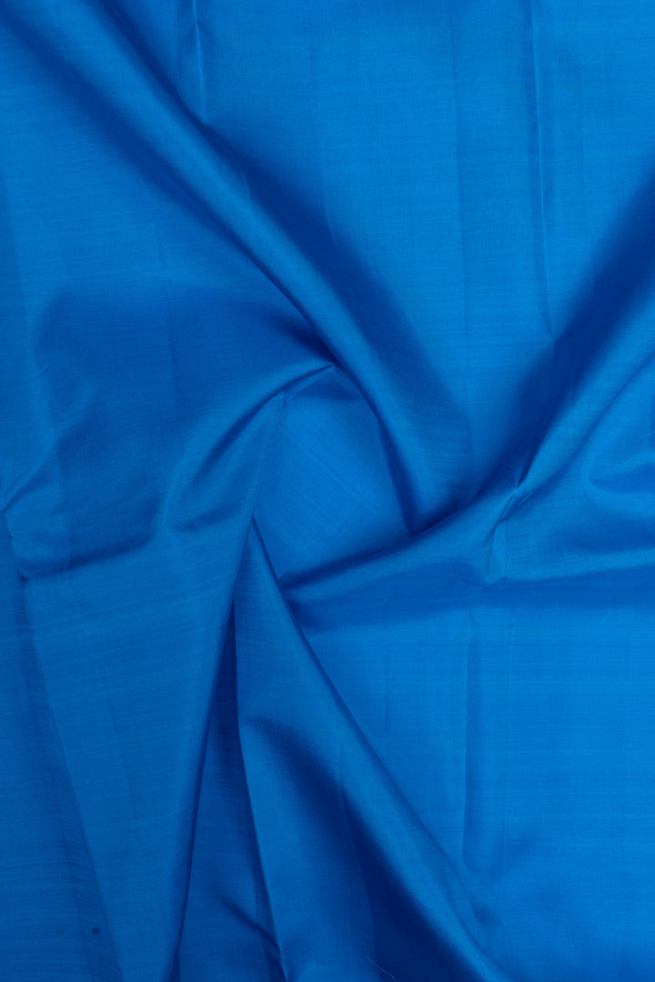 Ms blue and navy blue rettai pettu pure kanchipuram silk saree