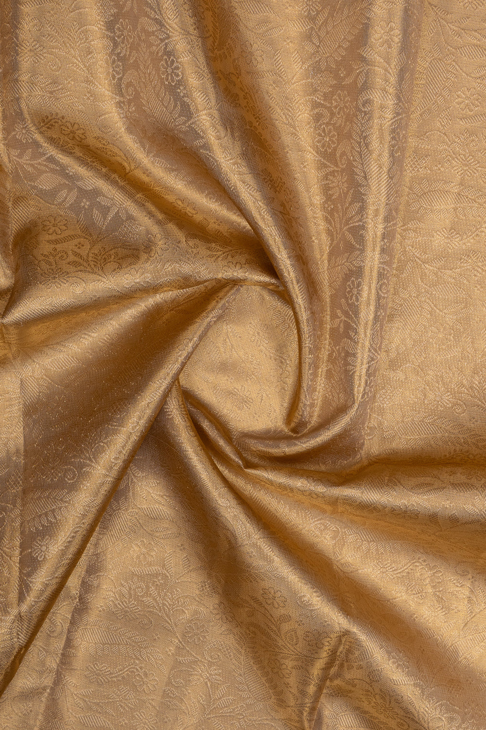 Champagne gold tissue pure kanchipuram silk saree