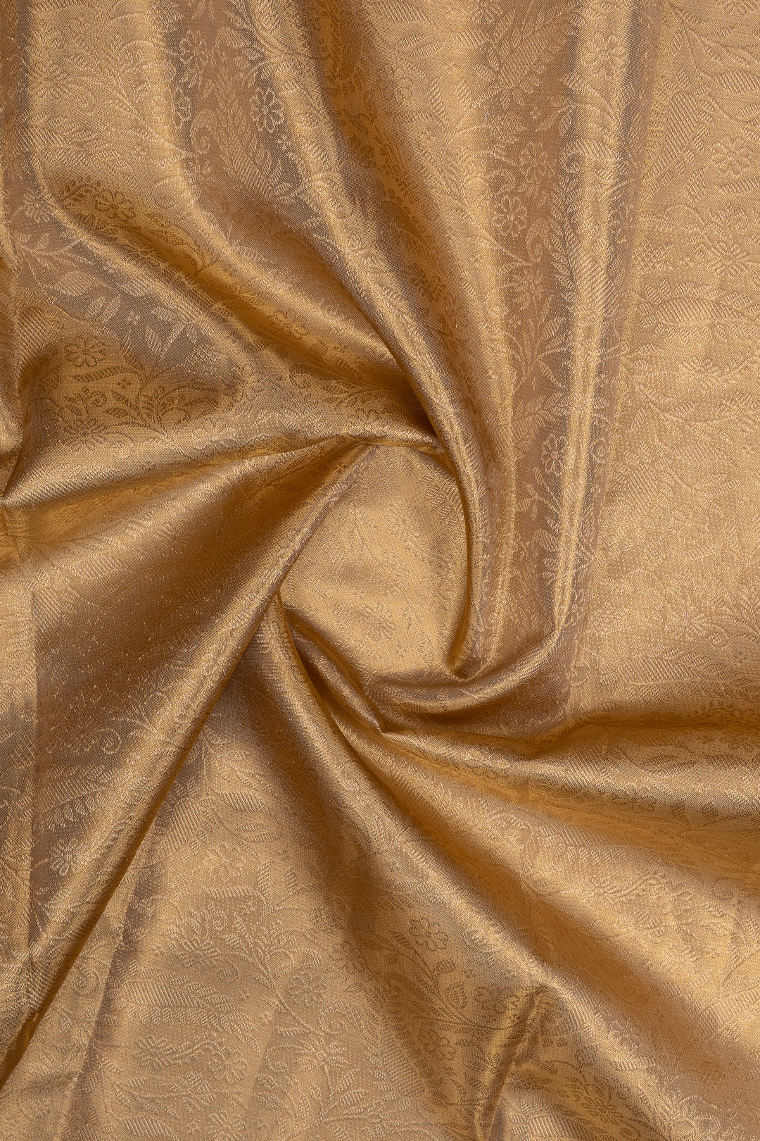 Champagne gold tissue pure kanchipuram silk saree