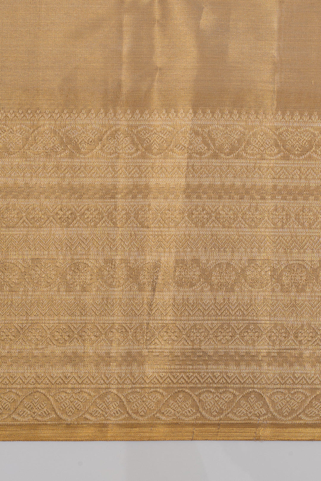 Champagne gold tissue pure kanchipuram silk saree