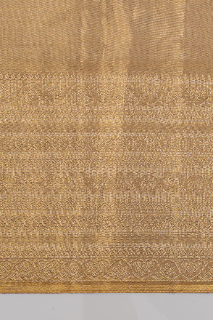 Champagne gold tissue pure kanchipuram silk saree