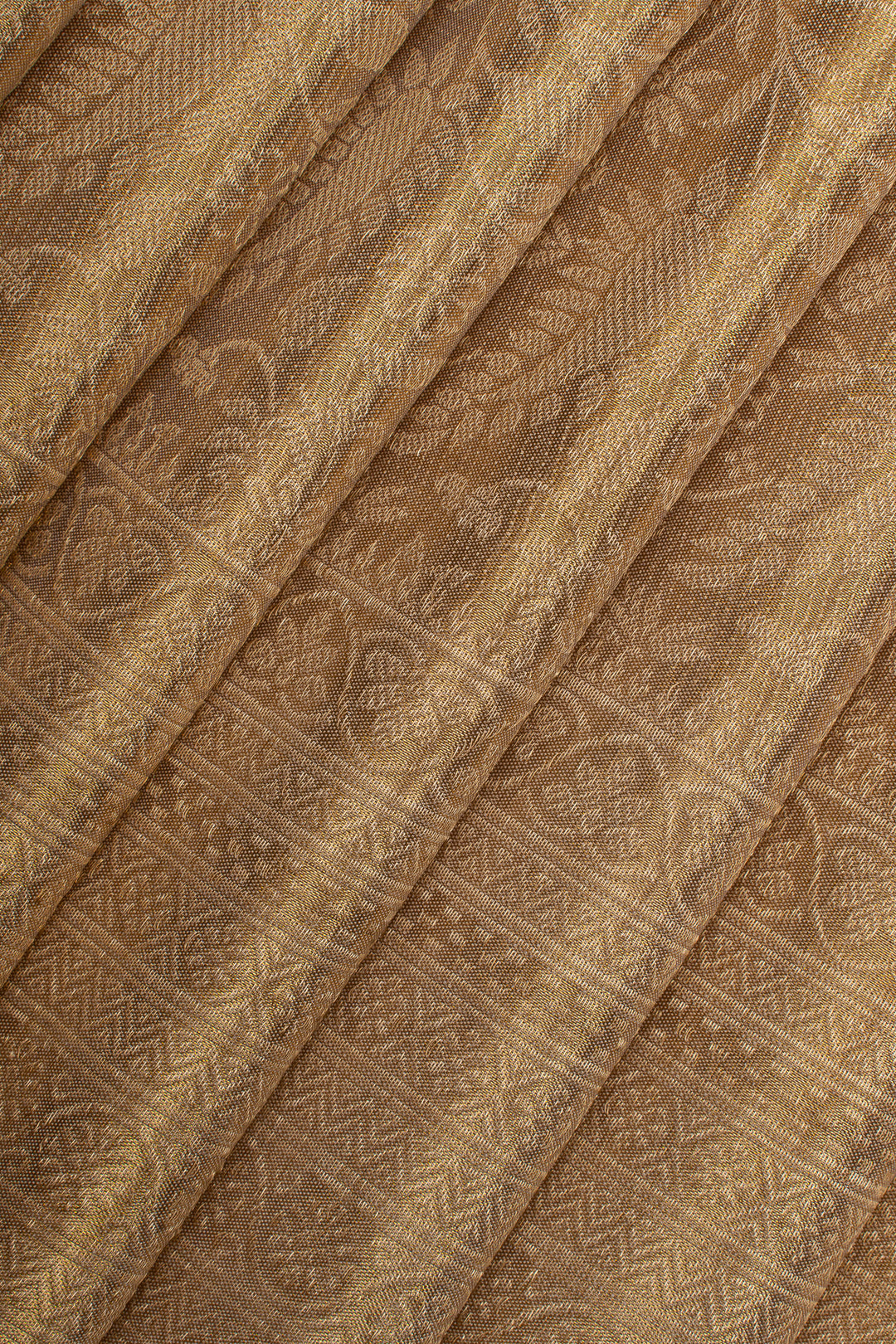 Champagne gold tissue pure kanchipuram silk saree