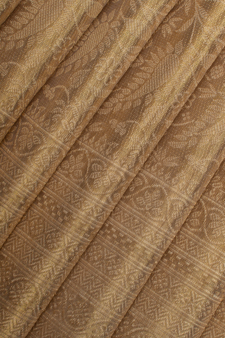 Champagne gold tissue pure kanchipuram silk saree