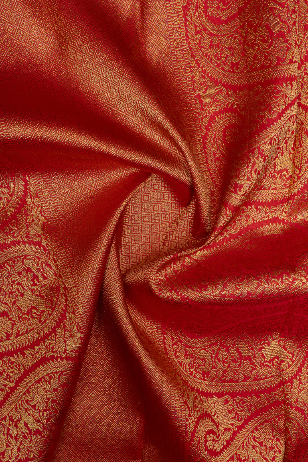 Varalakshmi red brocade temple pure kanchipuram silk saree