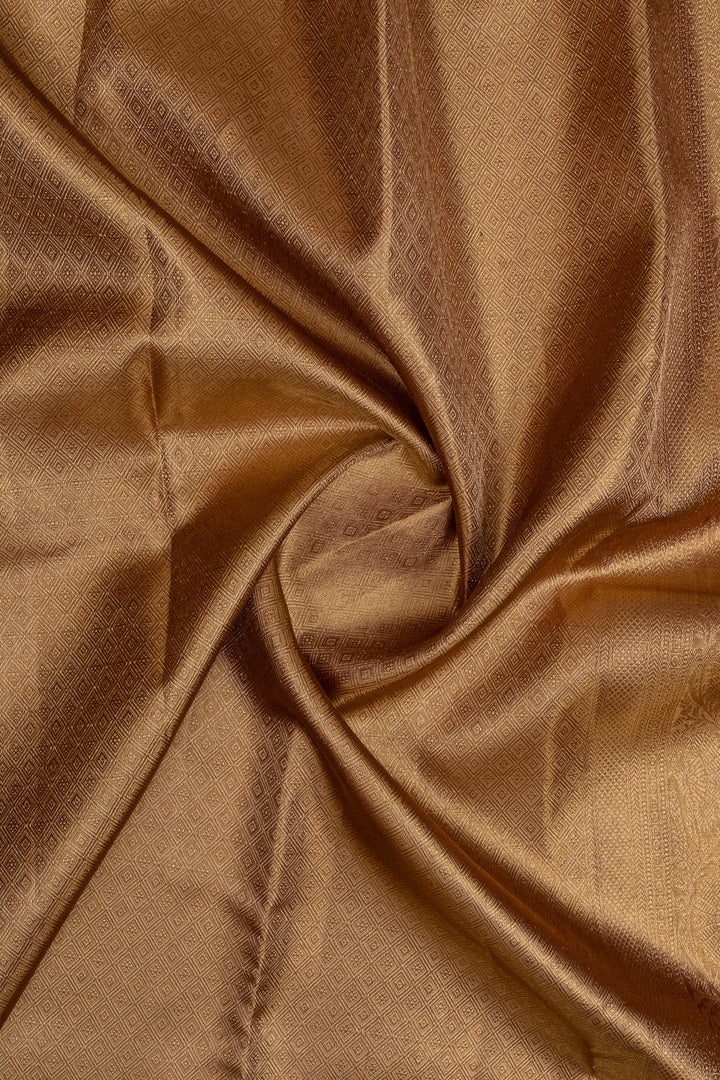 Maroon tissue brocade pure kanchipuram silk saree