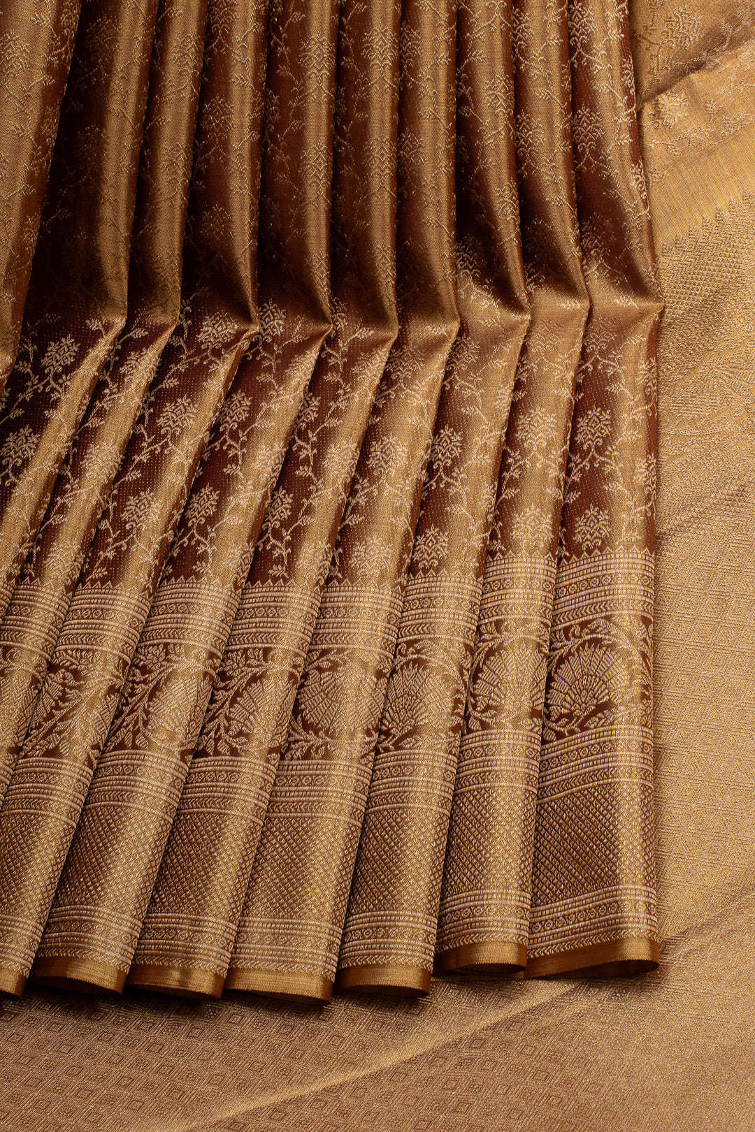 Maroon tissue brocade pure kanchipuram silk saree