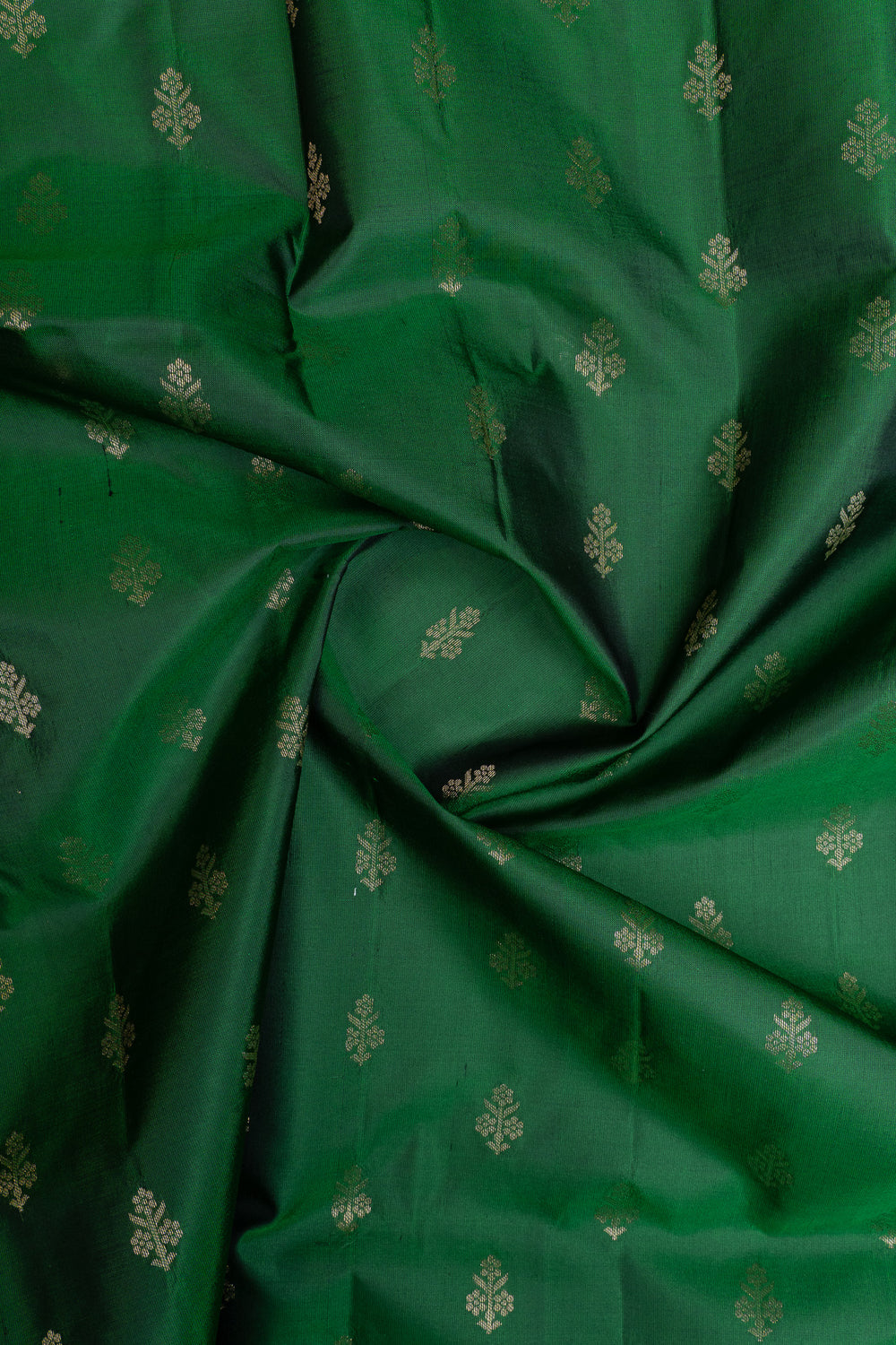 Emerald green and maroon pure soft silk saree