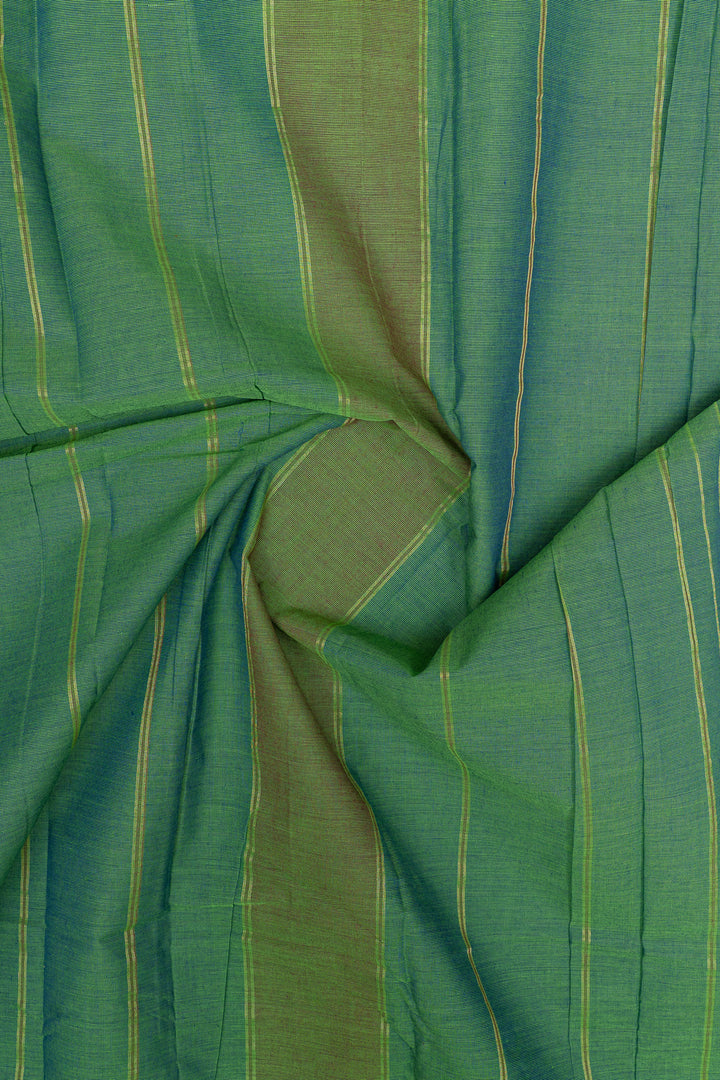 Green traditional pure cotton saree