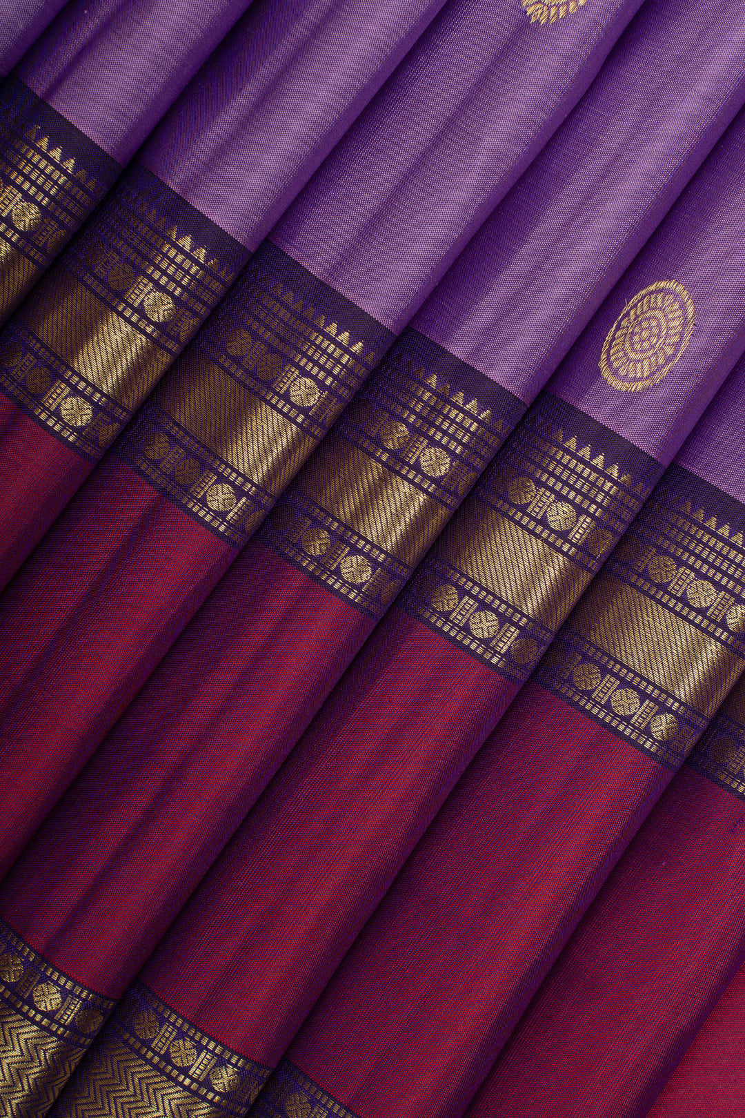 Purple traditional pure kanchipuram silk saree