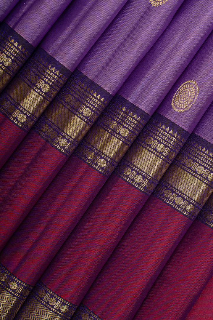 Purple traditional pure kanchipuram silk saree