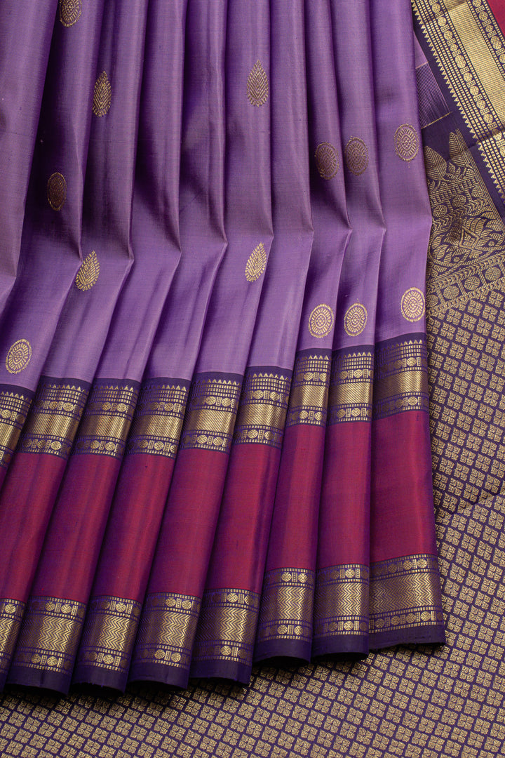Purple traditional pure kanchipuram silk saree