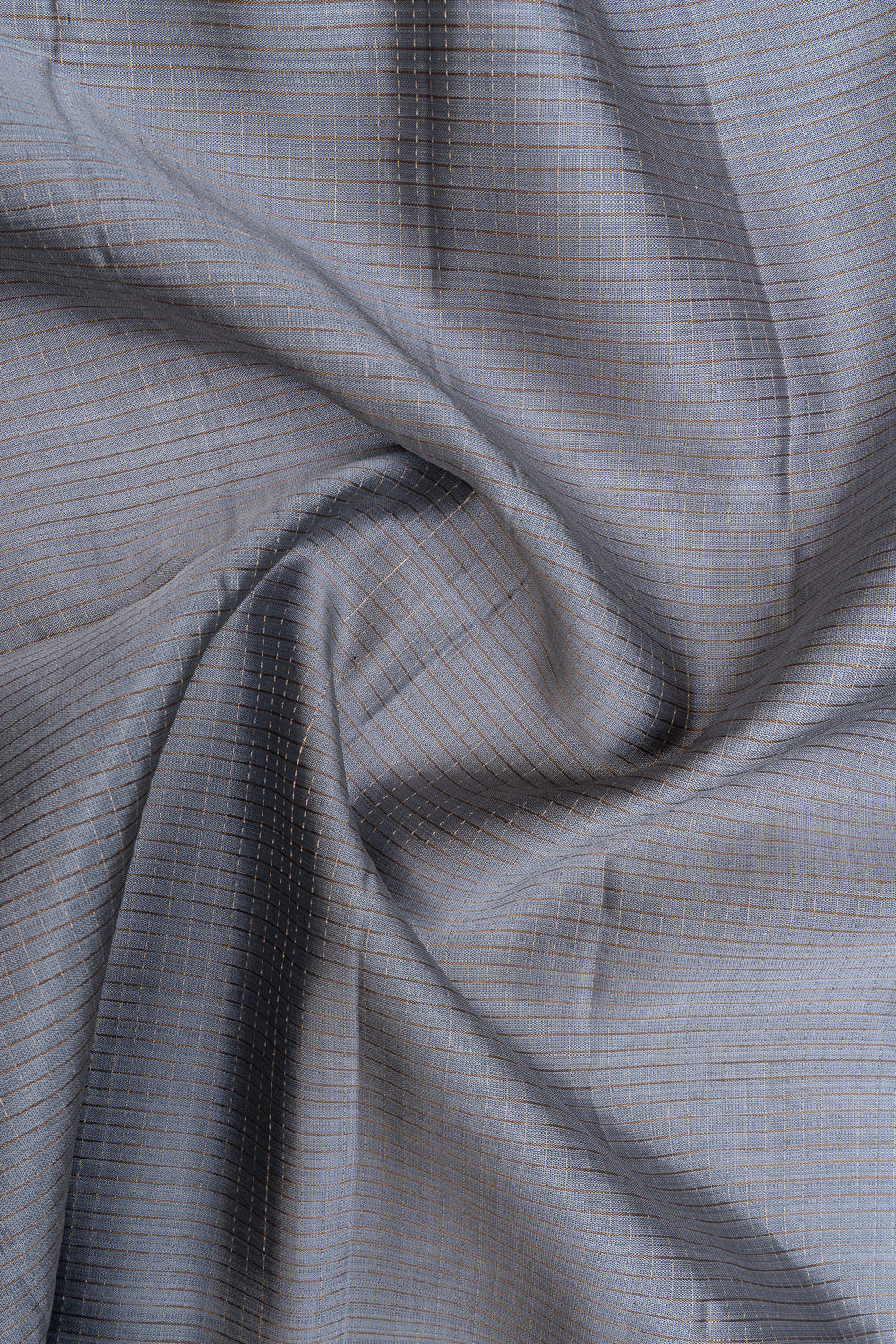 Grey and purple Zari checks pure soft silk saree