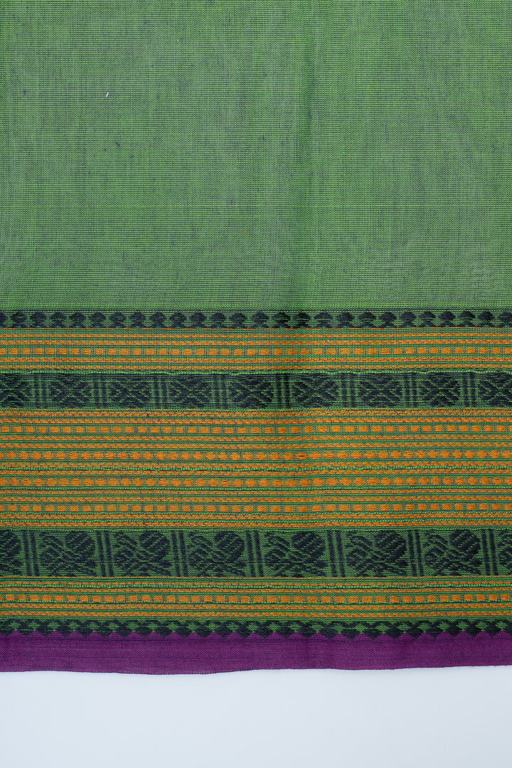 Leaf green  pure cotton saree