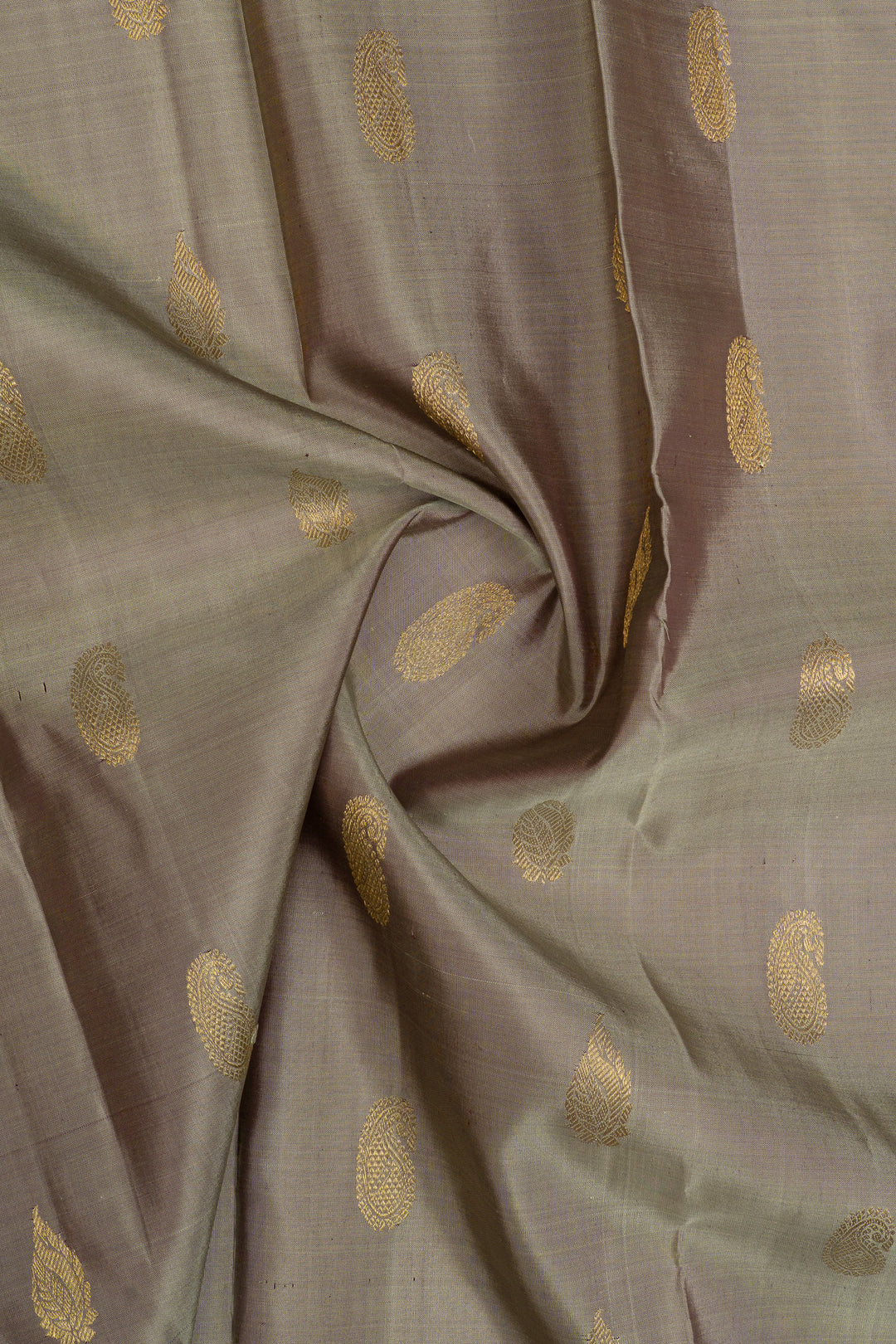 Grey traditional pure kanchipuram silk saree