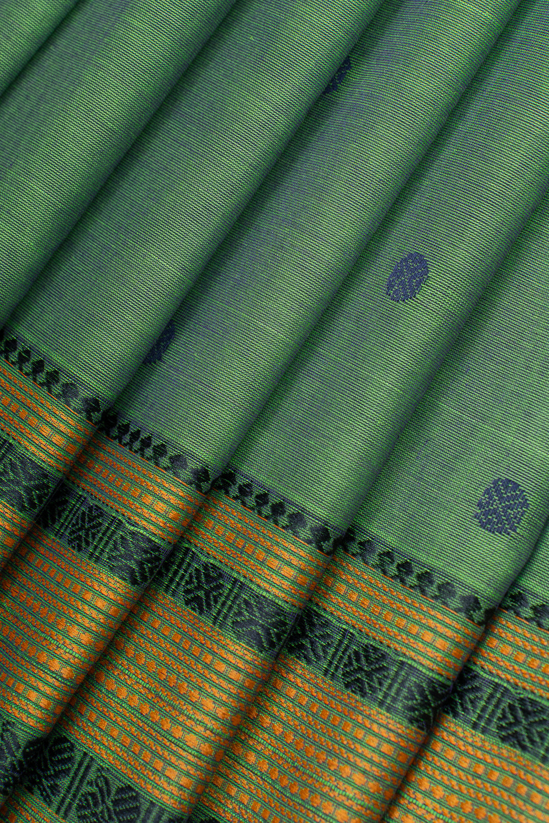 Leaf green  pure cotton saree