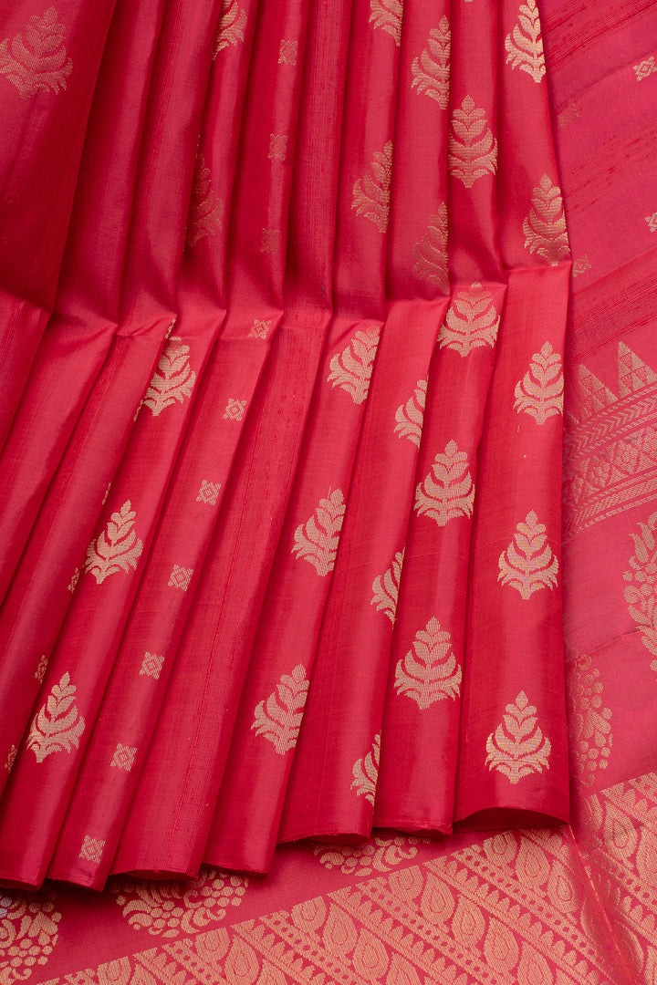Pink borderless pure soft silk saree