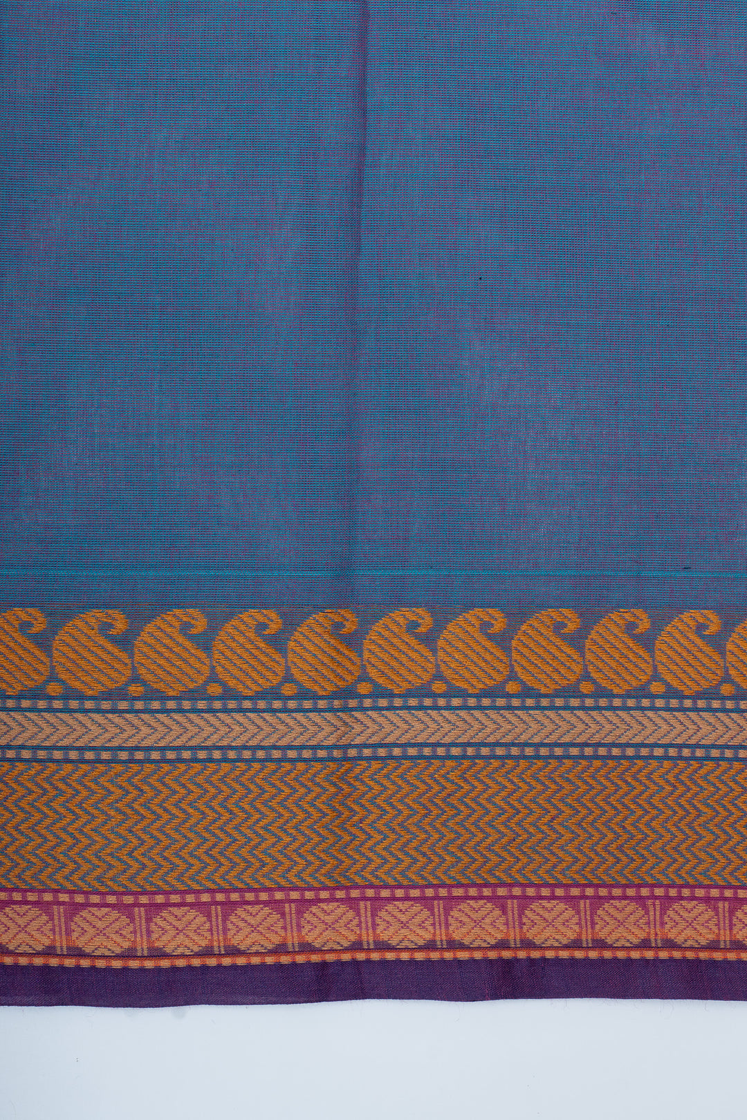 Blue traditional pure cotton saree