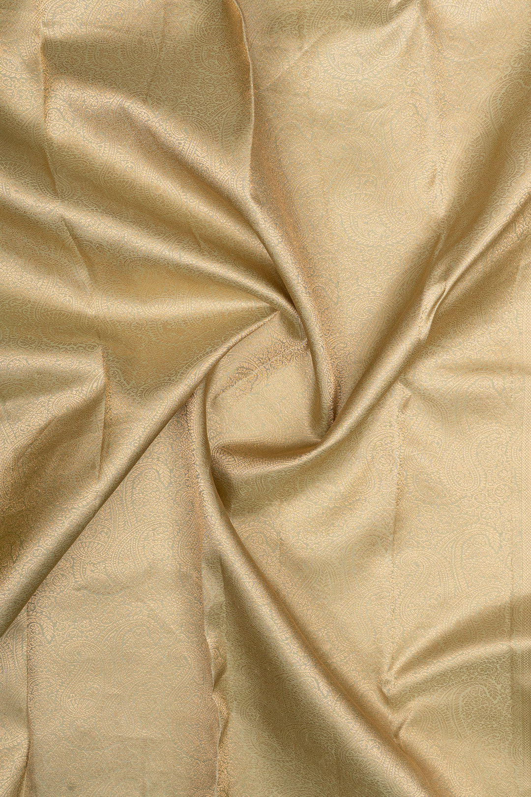 Lime green and ivory pure kanchipuram silk saree