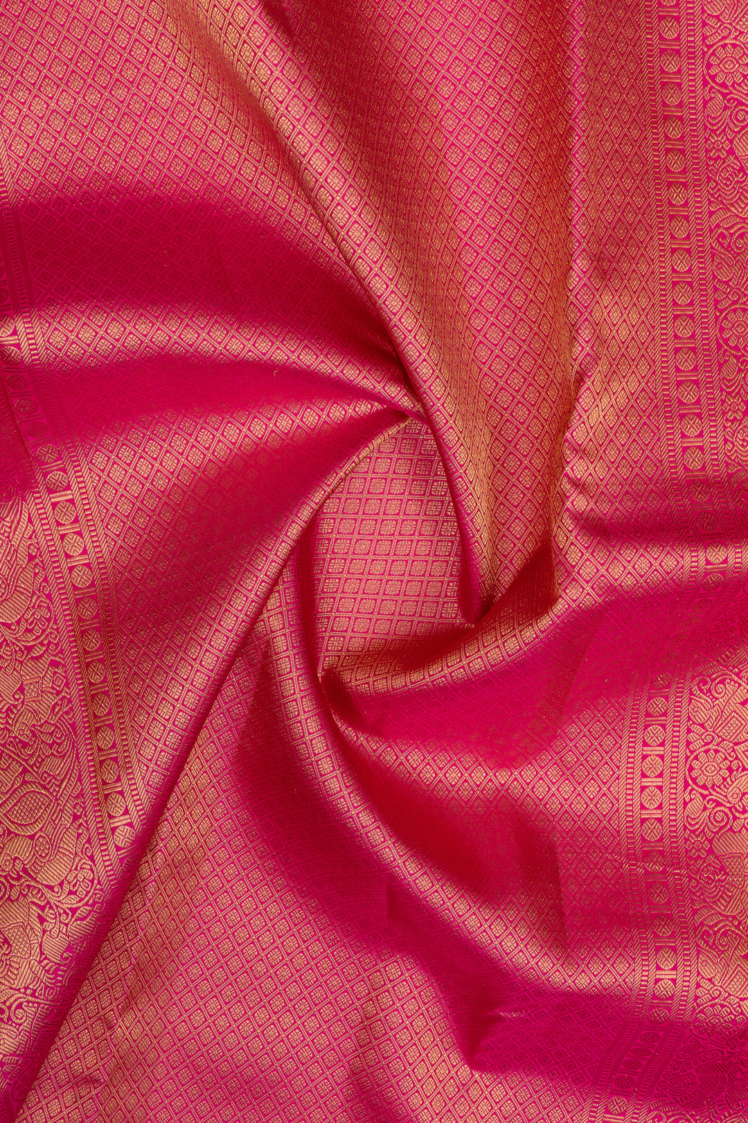 Pastel pink Zari checks pure kanchipuram silk saree
