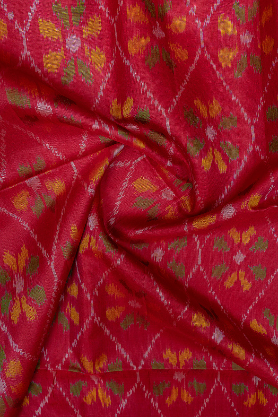 Off white and red pure soft silk saree