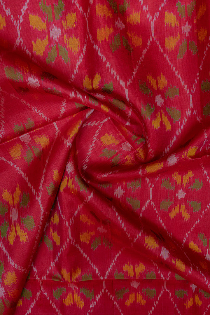 Off white and red pure soft silk saree